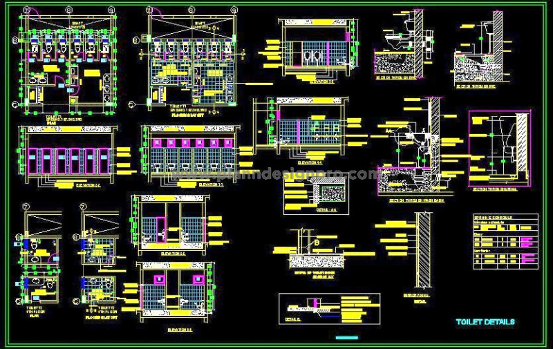 Public Restroom AutoCAD Design with Indian & Western WC